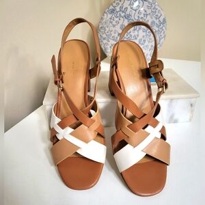 Tommy Hilfiger Tan and White Sandals for Effortless Style